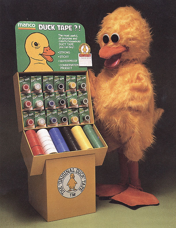 Duck Tape display and duck mascot